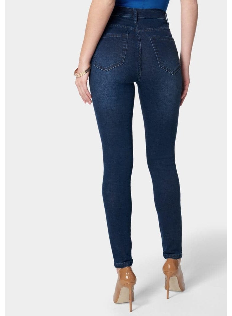 bebe SKINNY HIGH WAIST DENIM WITH MULTI FRONT BUTTONS - Image 3